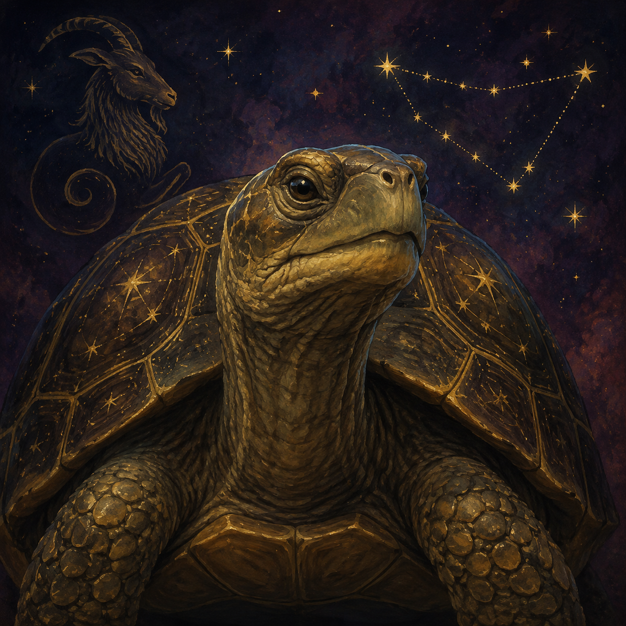 Capricorn Tortoise celestial portrait