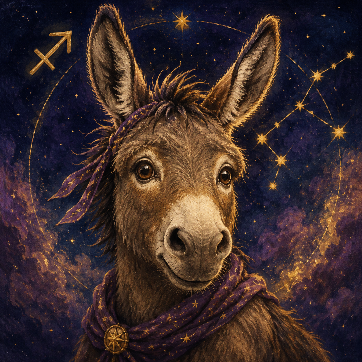 Sagittarius Donkey celestial portrait