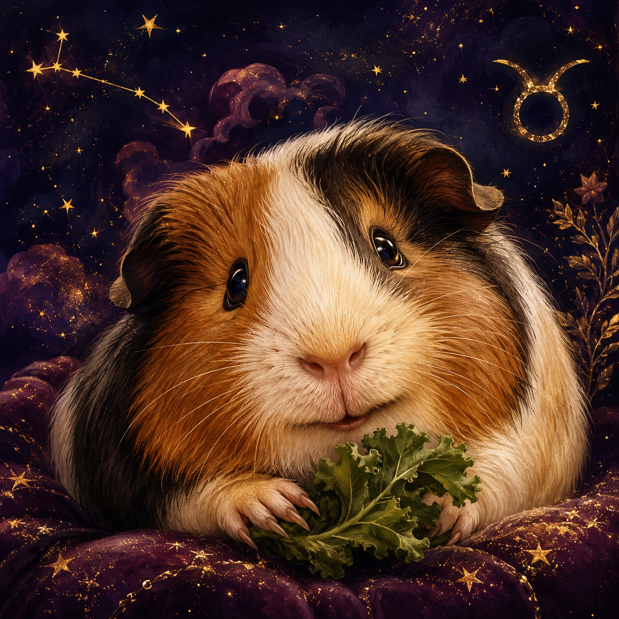 Taurus Guinea pig celestial portrait