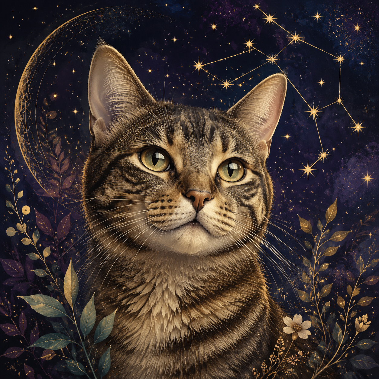 Virgo Cat celestial portrait